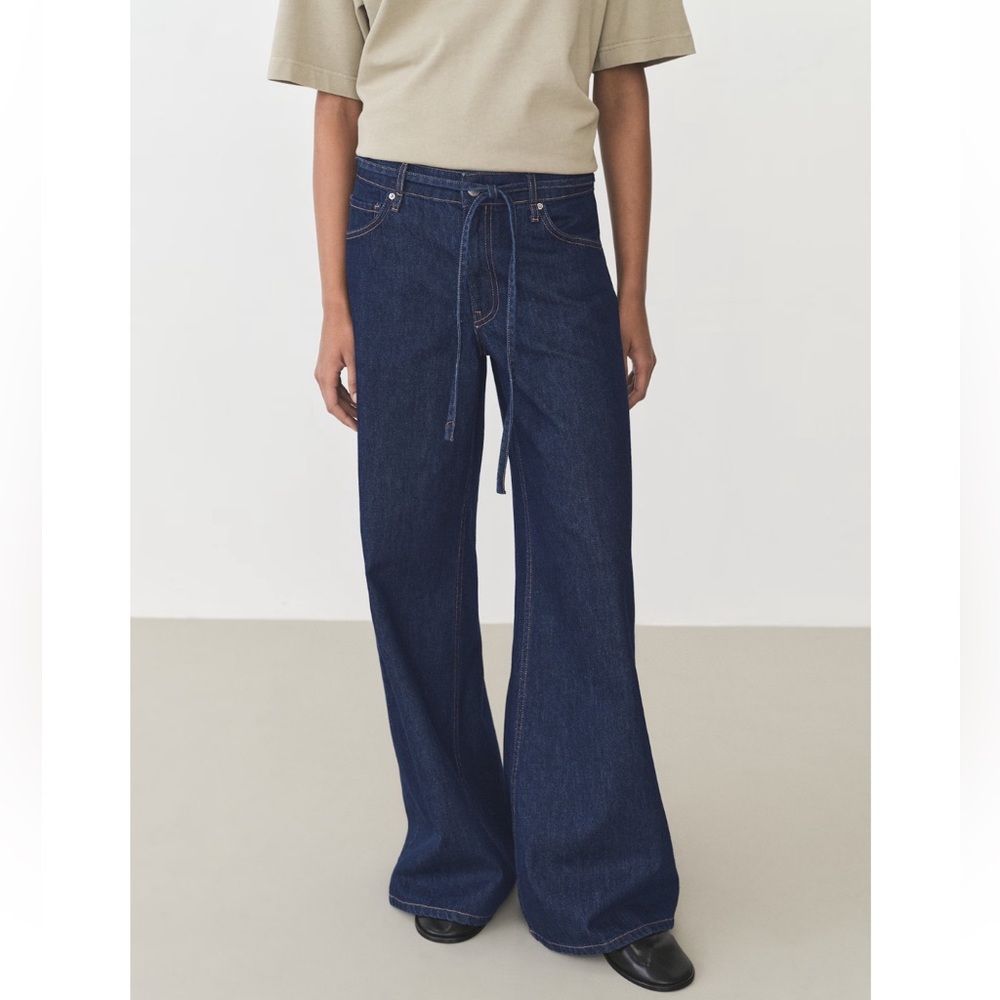 Mango low waist jeans with detachable drawstring